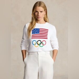 Polo Ralph Lauren Women's Team USA Crewneck Sweater White XXS